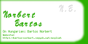 norbert bartos business card